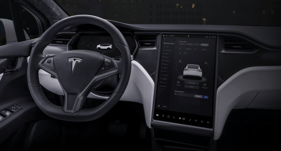 Luxury interior of a Tesla X
