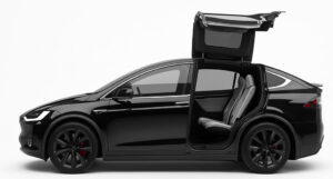 Black Tesla Model X luxury sedan for 3-passenger executive transportation