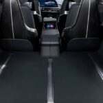 Cadillac Lyriq rear cargo space with folded seats for luggage