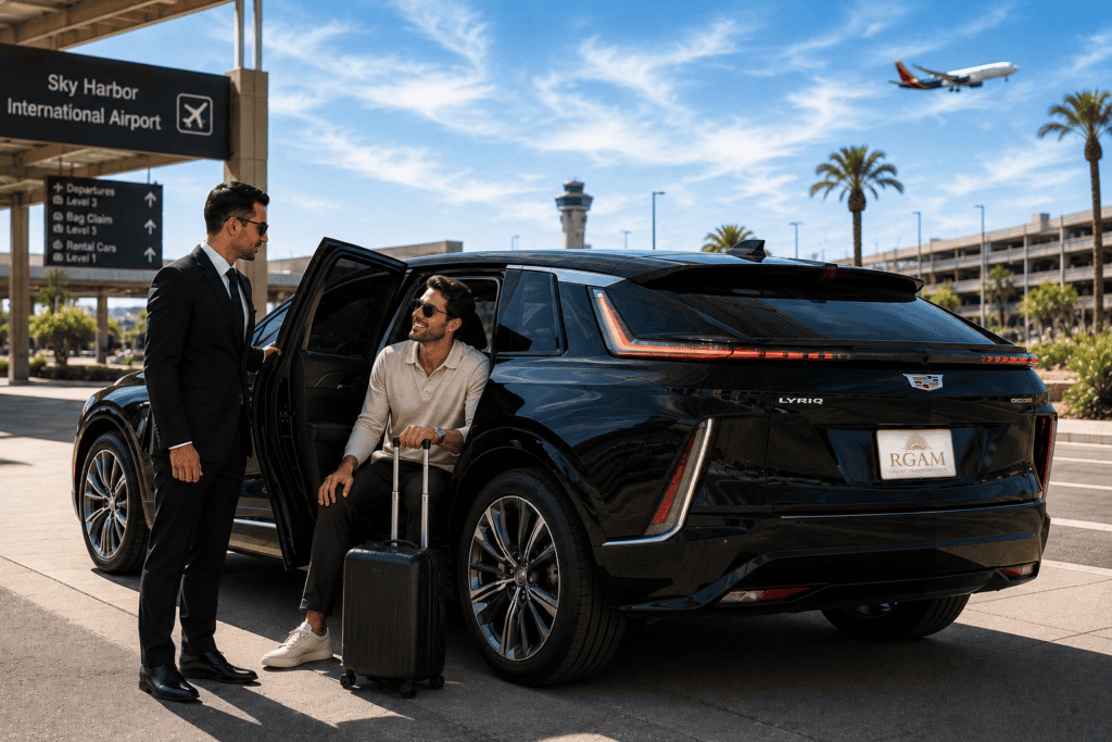 Scottsdale airport transportation pickup at Phoenix Sky Harbor Airport