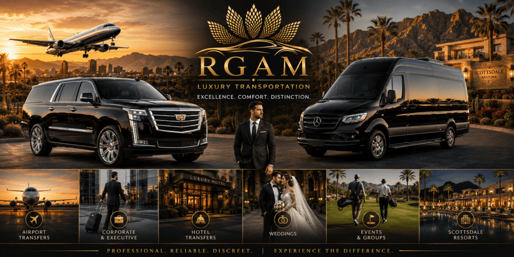 Executive Sprinter Van and Cadillac Escalade airport transportation in Scottsdale and Phoenix