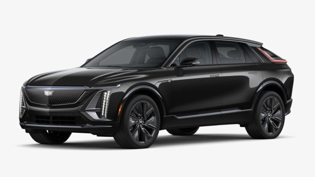 Black Cadillac LYRIQ electric luxury vehicle