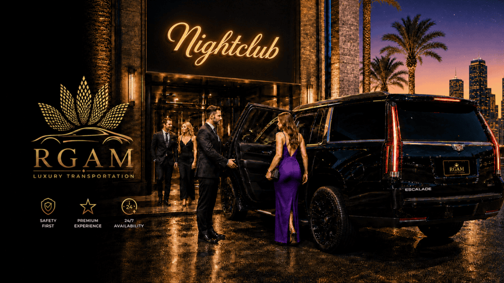 Scottsdale Nightlife Chauffeur Service | RGAM Transportation Luxury Cadillac Escalade chauffeur service for Scottsdale nightlife by RGAM Transportation