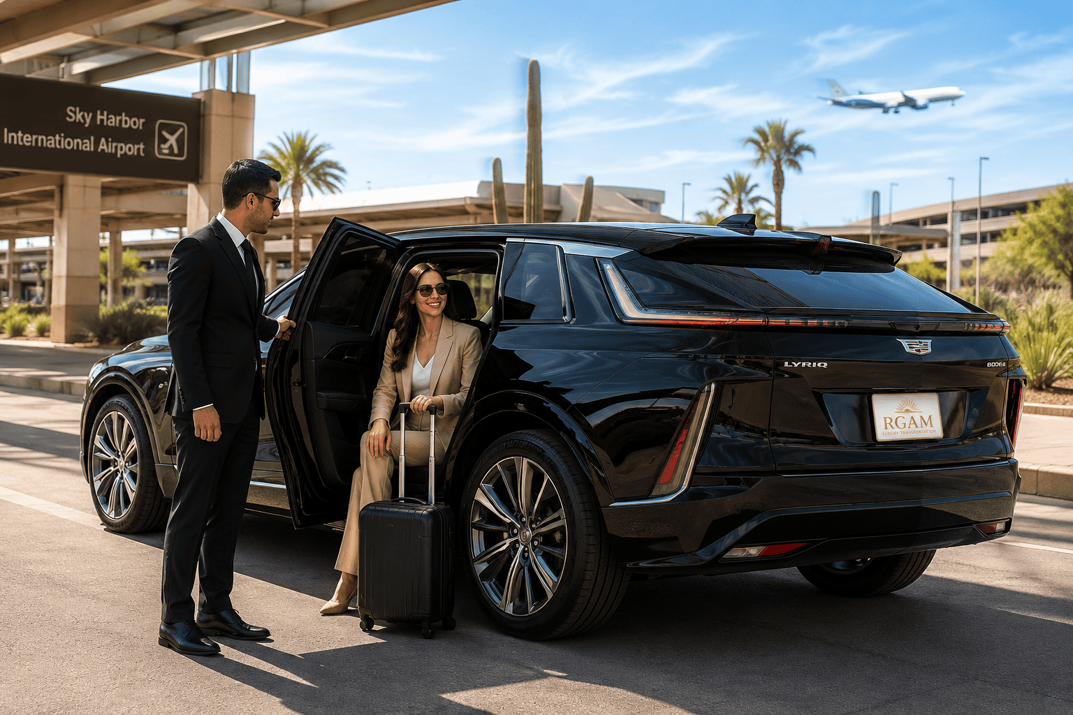 Cadillac LYRIQ private transportation from Phoenix Airport to Scottsdale