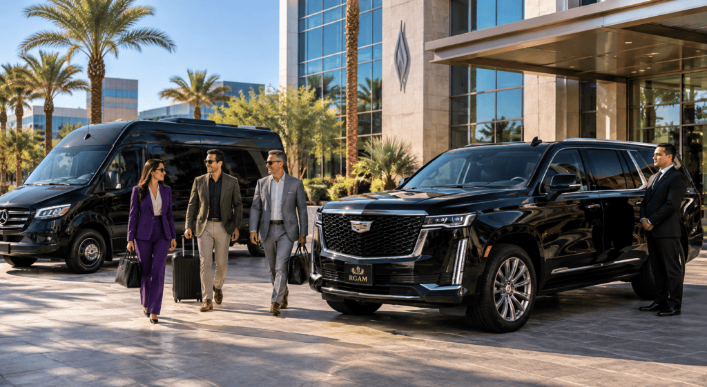 RGAM corporate transportation with Executive Mercedes Sprinter and Cadillac Escalade in Phoenix