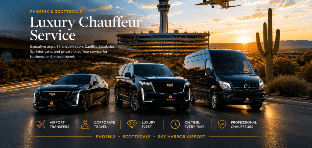 RGAM luxury airport transportation fleet serving Phoenix and Scottsdale